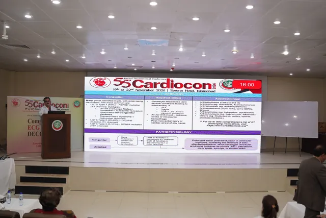 Workshop programme displayed in the auditorium
