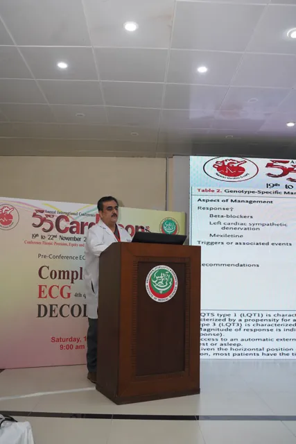 A presentation at the workshop podium