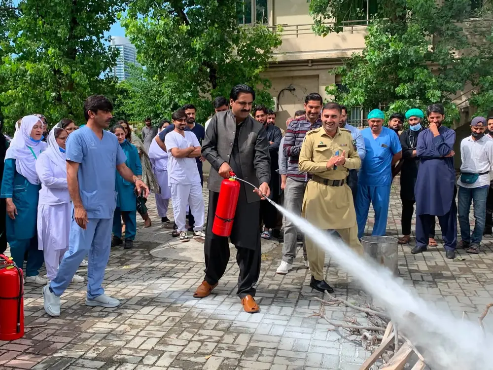 Fire safety training and drill at PIMS